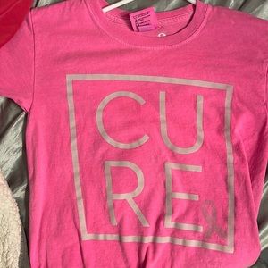 Medium kids tee shirt ( cure cancer ) breast cancer  awareness shirt